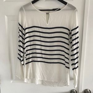 Esprit Top-White Stripes-Size S
